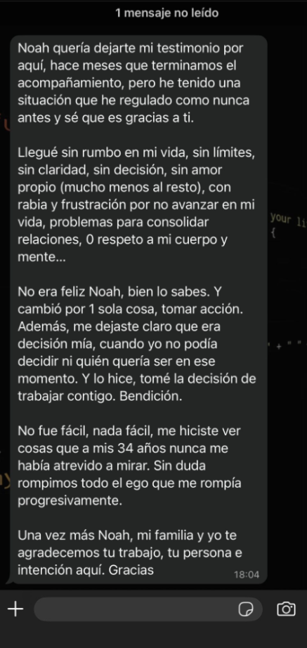 Testimonio real por WhatsApp